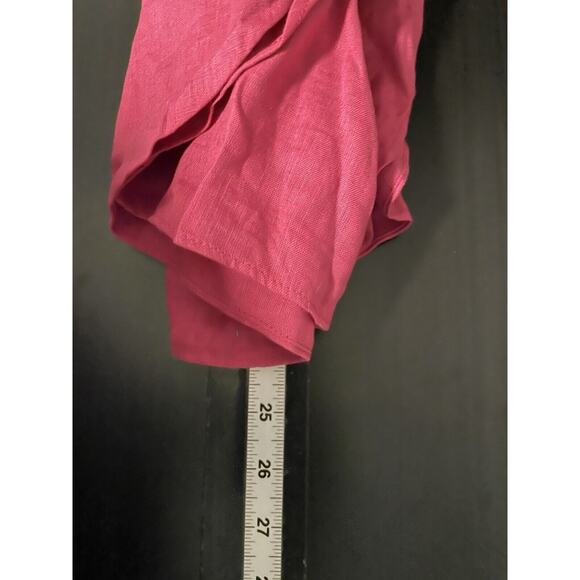 Beardsley Japan Womens Top One Size Fuschia Linen Cap Sleeve Relaxed Lagenlook - Picture 5 of 6